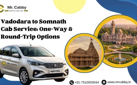 Vadodara to Somnath Cab Service: One-Way & Round-Trip Options