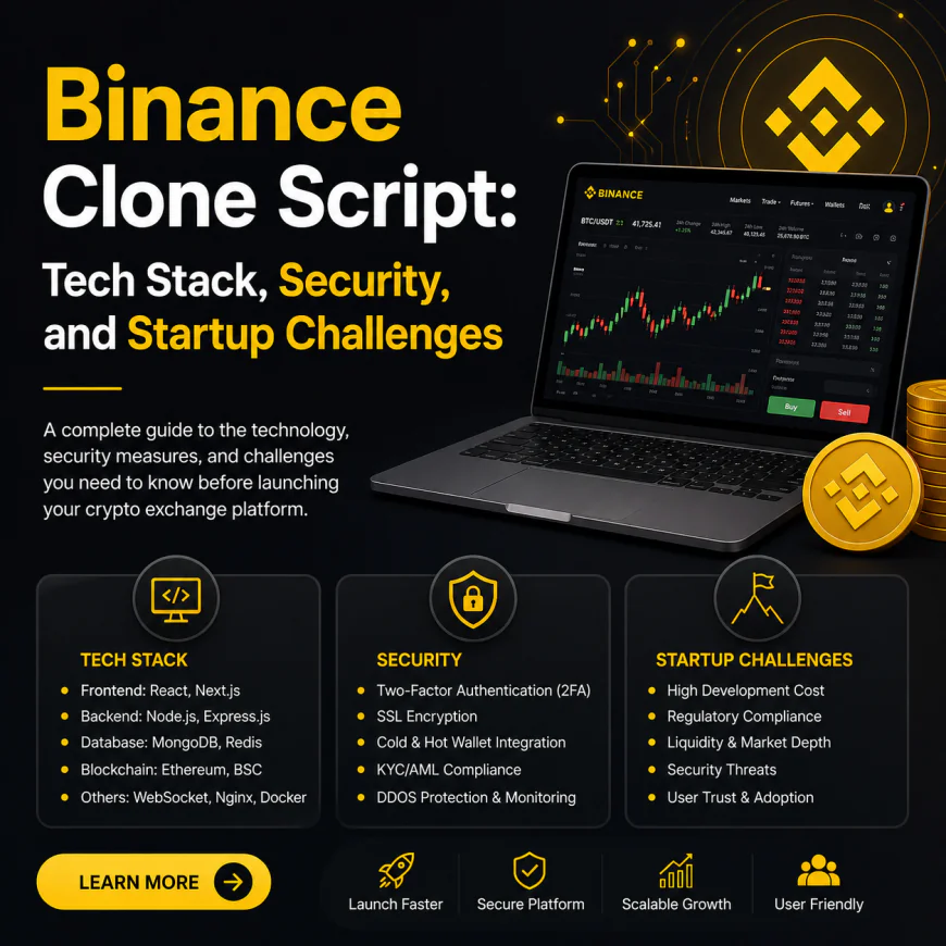 Binance Clone Script: Tech Stack, Security, and Startup Challenges